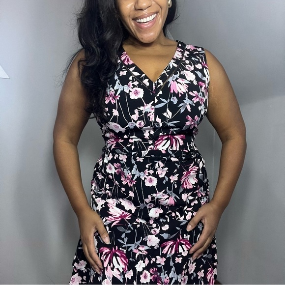 White House Black Market floral midi dress cottagecore coquette Kentucky Derby - Picture 4 of 12